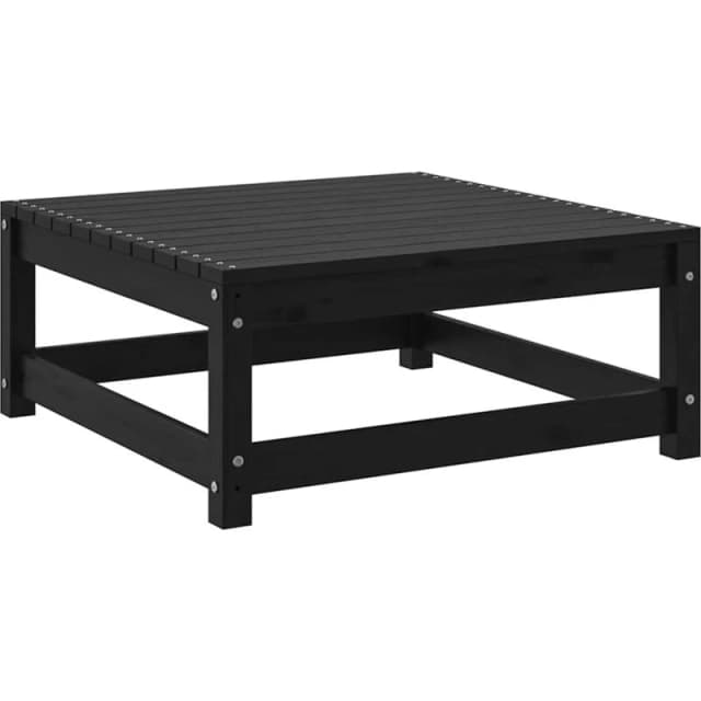 VIDAXL Garden Footstool 70x70x30cm Black Solid Wood Pine Vidaxl 8720286354926