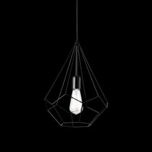 Ampolla Decorative Wire Frame Pendant White, E27