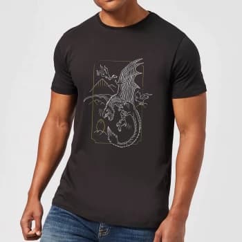Harry Potter Hungarian Horntail Dragon Mens T-Shirt - Black - 3XL - Black
