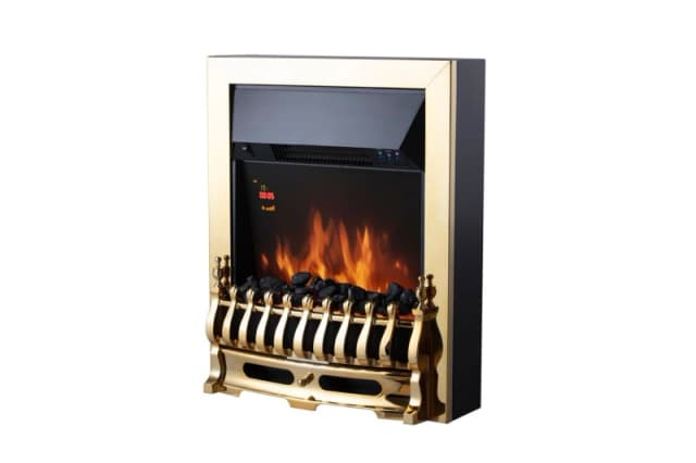 Warmlite Whitby 2KW Electric Fire Inset with Remote Control - Brass WL45049