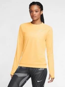 Nike Running Long Sleeve Pacer Crew Top - Melon