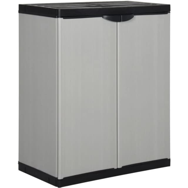 VIDAXL Garden Storage Cabinet with 1 Shelf Grey and Black 68x40x85cm Vidaxl 8720286875490