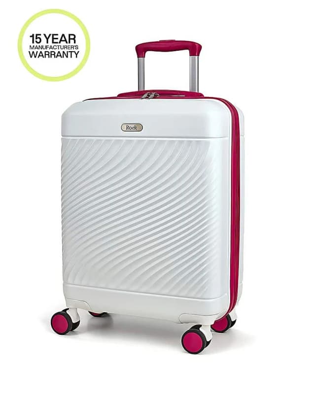 Rock Rock Love Island Cabin Suitcase White/Pink - Rock - Size: Cabin White/Pink Cabin UH37104