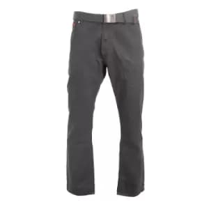 Duke London Mens Canary Bedford Cord Trousers With Belt (32L) (Charcoal)