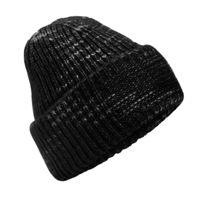 Beechfield Mens Chunky Knitted Beanie in True Black True Black Male One Size