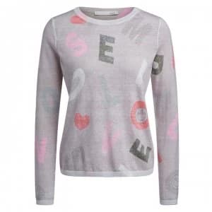 Oui Knitted Word Jumper - Stone Red 0703