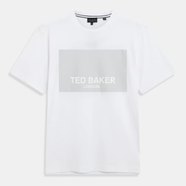 Ted Baker SS Box Graphic Logo Tee Regular Fit T-Shirts XS (1) White 59640201310