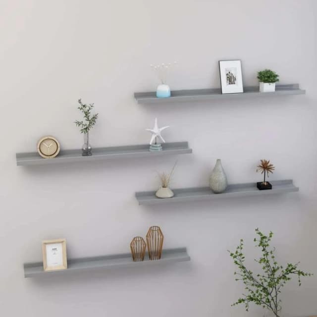 VIDAXL Wall Shelves 4 pcs Grey 80x9x3cm Vidaxl 8720286417775