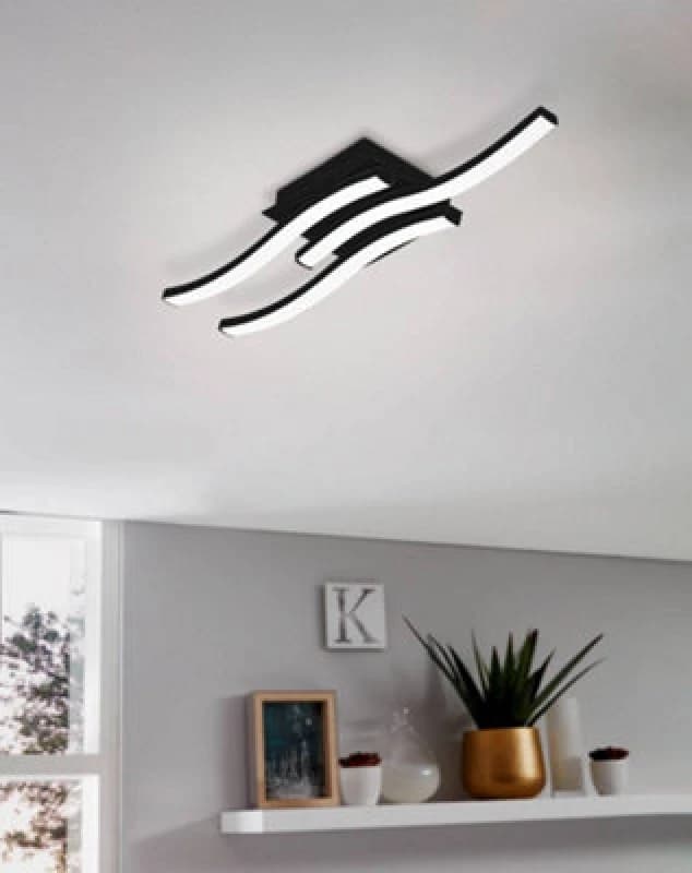 Eglo Basic Cabezas-e Black Steel & Plastic 3 Flame Wall/Ceiling Light, 4000K 74043