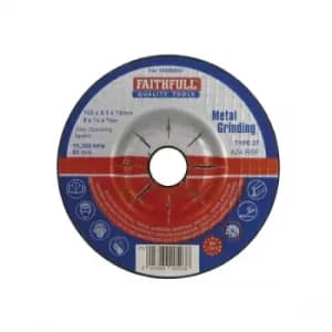 Faithfull FAI1006MDG Depressed Centre Metal Grinding Disc 100 x 6....