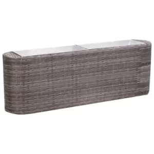 Vidaxl Garden Raised Bed 120x24x40cm Poly Rattan Grey