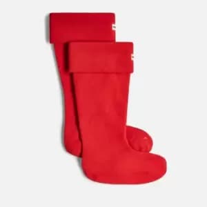 Hunter Womens Recycled Fleece Tall Boot Sock - Military Red - M