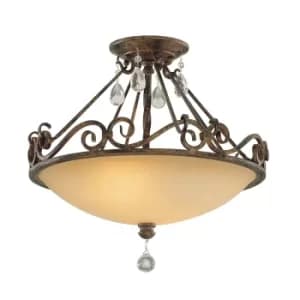 Feiss Chateau 2 Light Semi-Flush Light Mocha Bronze