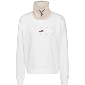 Tommy Jeans Tonal Logo Funnel Neck Sweatshirt - Smooth Stone