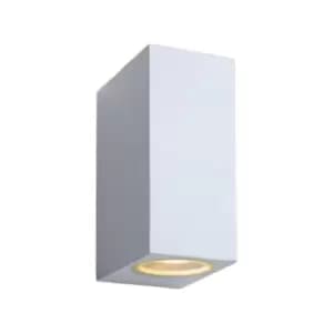 Lucide ZoraLed Modern Rectangle Up Down Wall Spotlight Outdoor LED Dim. GU10 2x5W 3000K IP44 White