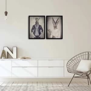 2PSCT-06 Multicolor Decorative Framed MDF Painting (2 Pieces)