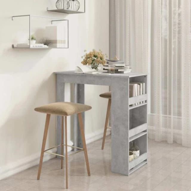 VIDAXL Vidaxl - Bar Table with Storage Rack Concrete Grey 102x50x103.5cm 8720286834275