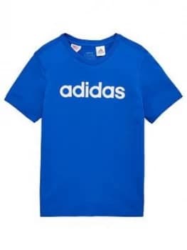 Adidas Youth Boys Essentials Linear Tee - Blue