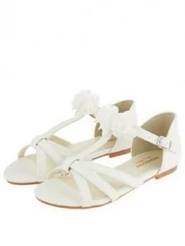 Monsoon Girls Ariah Ivory Corsage Sandal - Ivory