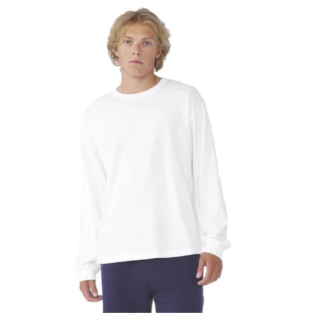 Bella + Canvas Mens Heavyweight Boxy Long-Sleeved T-Shirt in White Size: XS White Male XS