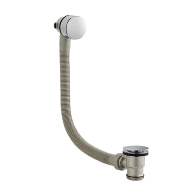 Balterley Modern Bathroom Round Bath Filler Chrome 70mm x 600mm Silver unisex