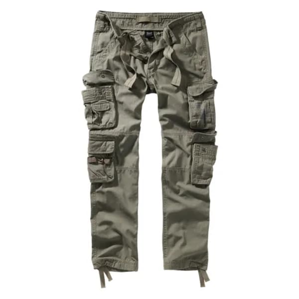 Brandit Pure Vintage Trouser Slim Cargo Trousers olive M Men