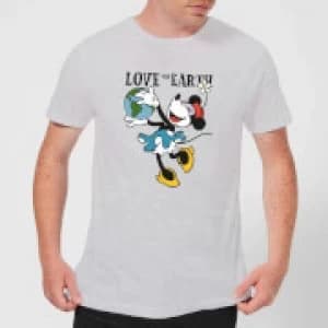 Disney Minnie Mouse Love The Earth Mens T-Shirt - Grey - 3XL