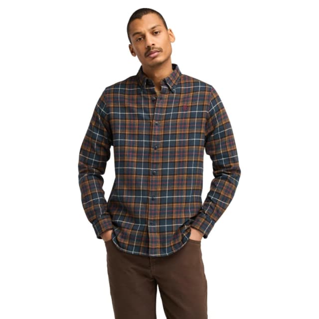 Timberland Timberland Midweight Flannel Check Shirt Dark - Blue Blue L