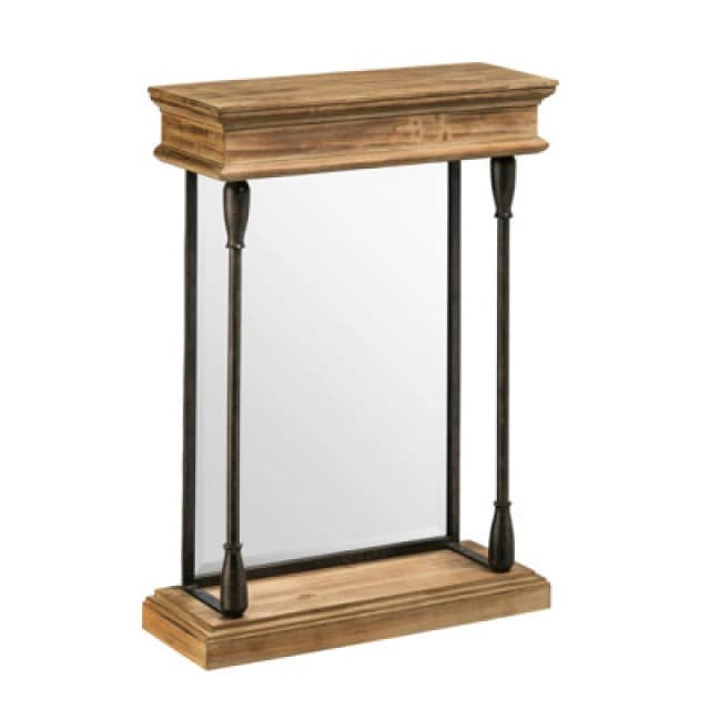 Premier Housewares Tribeca Fir Wood and Metal Mirror Natural