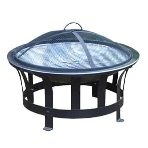 Kingfisher Bonnington Garden Fire Pit with Integrated BBQ