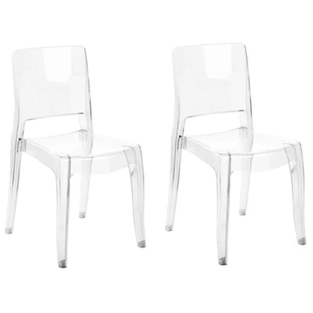 Beliani Set Of 2 Dining Chairs Westbridge Transparent