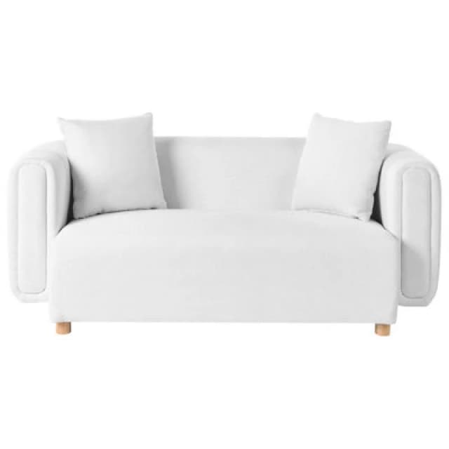 Beliani Sofa 2 Seater Lillerod Fabric White