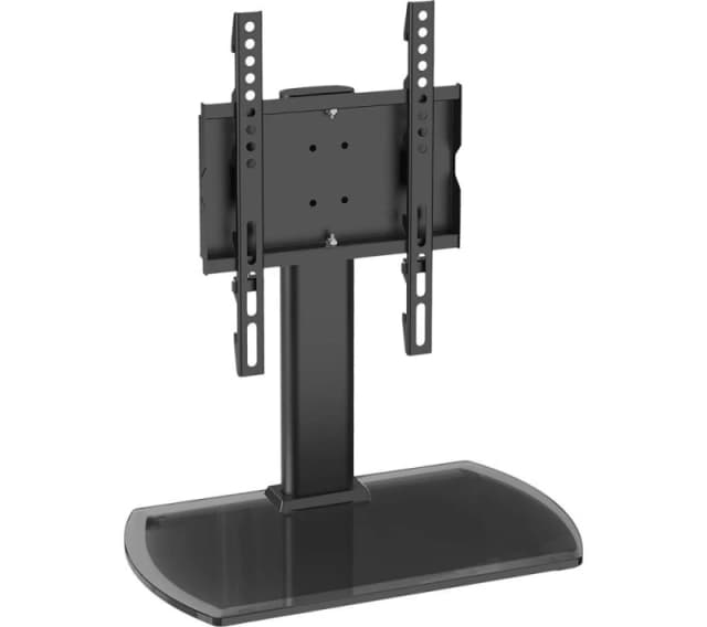 TTAP TT22S 370 mm TV Stand with Bracket - Black Glass, Black 5060526641151