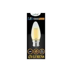 Lyveco - BC Candle Clear LED 4 Filament 470 Lumens Dimmable 2700K 4 Watt - 4622