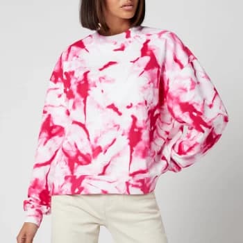 Calvin Klein Jeans Womens Marble AOP Crew Neck - Cerise Marble AOP - M