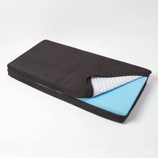 Homescapes Black Quilted Polyester 2 Seater Orthopaedic Booster Cushion Cover