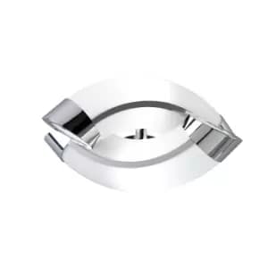 Guss Wall Lamp E27 2 Light E27, Polished Chrome/White Acrylic, CFL Lamps INCLUDED