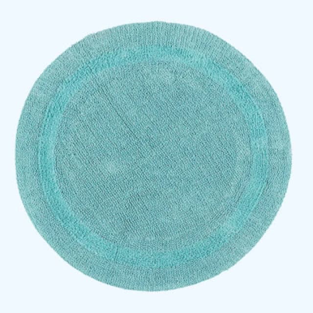 Homescapes Luxury Reversible Round Bath Mat - Aqua