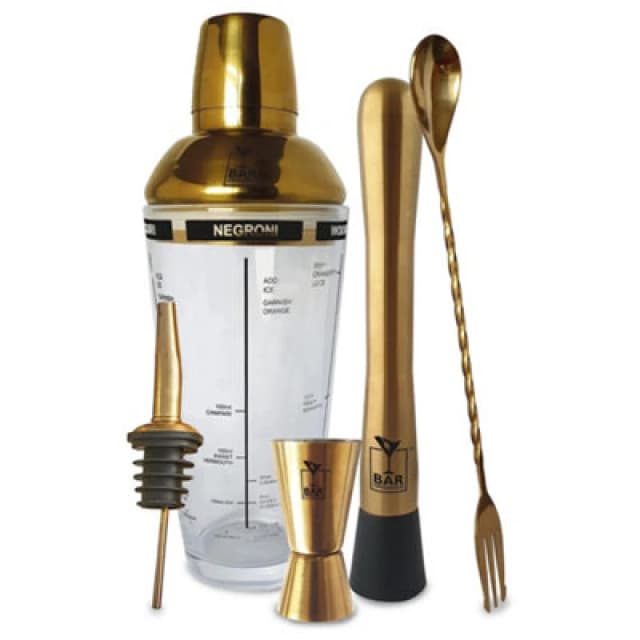 Original Products Bar Originale Brass 5 Piece Cocktail Set Gold Gold unisex