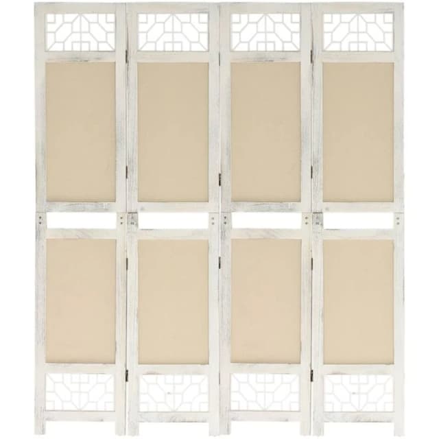 VIDAXL 4-Panel Room Divider Cream 140x165cm Fabric Vidaxl 8720286654927