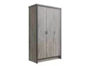 GFW Boston Grey Wood Effect 3 Door Triple Wardrobe