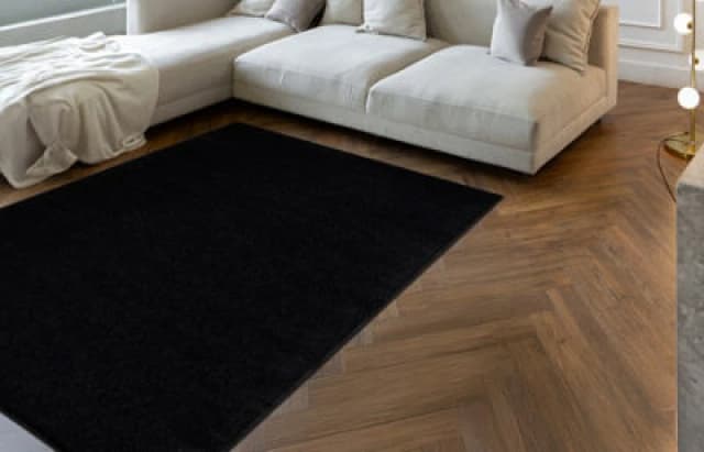 RugsX Eton Plus Carpet Black, One-Color, Uniform, Plain 100X150 Cm