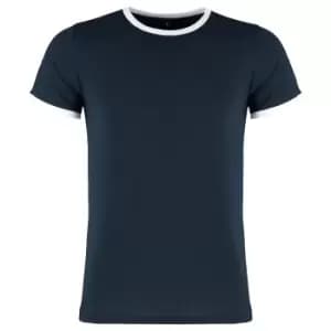 Kustom Kit Mens Fashion Fit Ringer T-Shirt (L) (Navy/White)