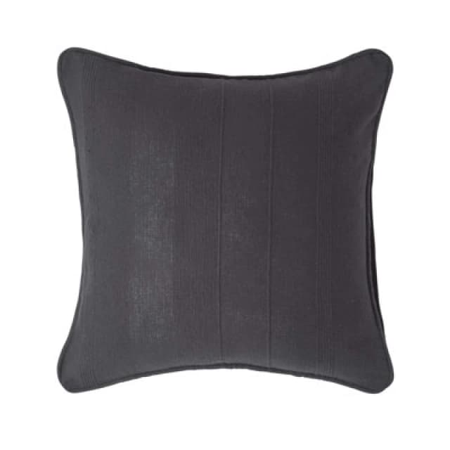Homescapes Cotton Rajput Ribbed Black Cushion Cover, 60 X 60 Cm