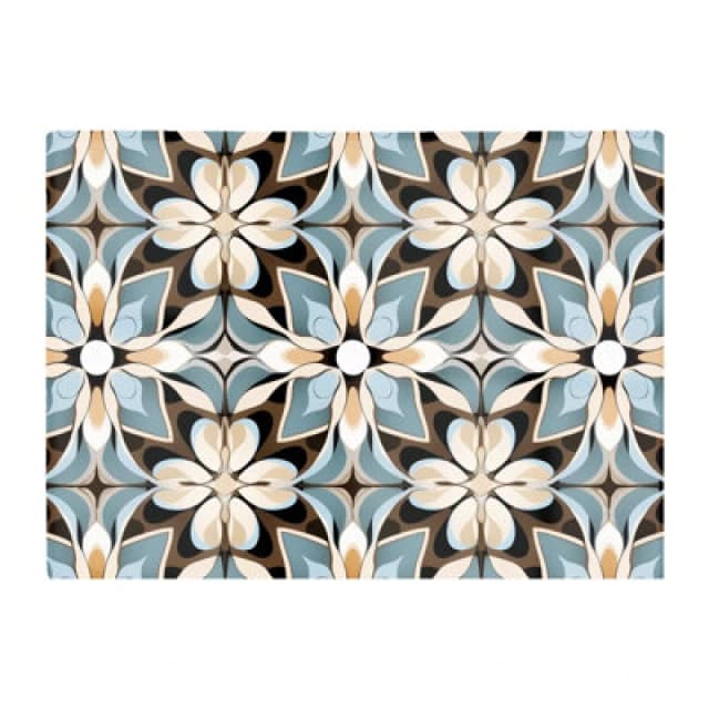 Warren Reed Designer Beige And Brown Abstract Pattern Glass Chopping Board