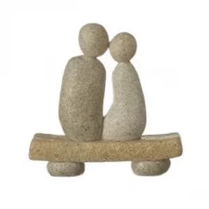 Stone Couple on Bench Ornament by Heaven Sends
