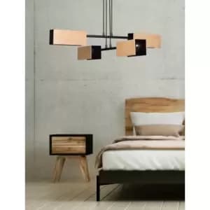 Zaper Black Multi Arm Pendant Ceiling Light 4x E27