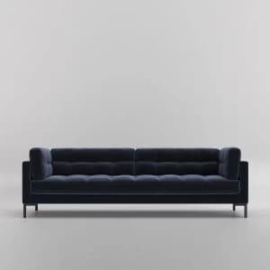 Swoon Landau Velvet 3 Seater Sofa - 3 Seater - Ink