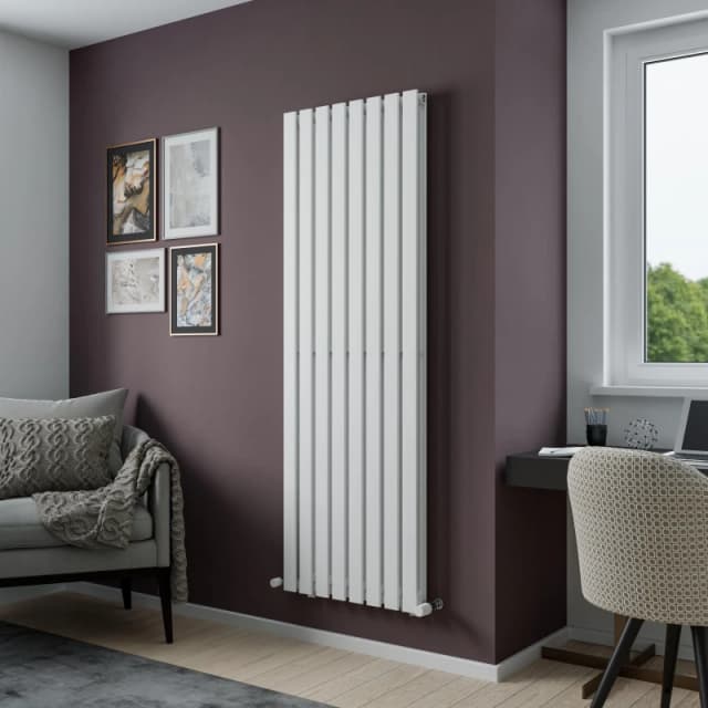 Agadon Lola Duplex Designer Panel Radiator in White Size: 1800mm x 372mm White Unisex 1800mm x 372mm