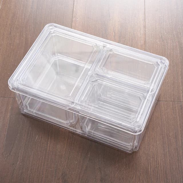 LIFE IDEAS 2x Stackable Fridge Organisers Storage Set Clear2 unisex 2x Style2